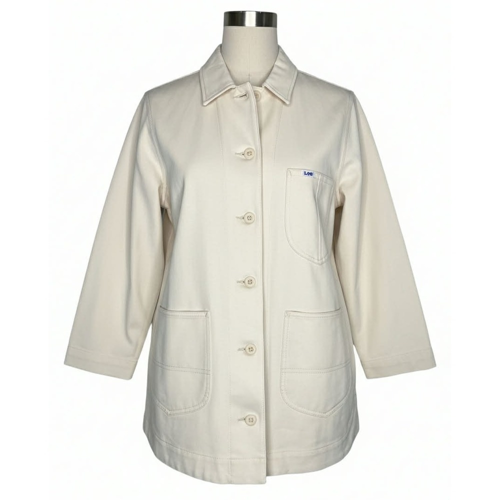 Women's Lee Workwear Off White Cream Chore shacket button down size XS oversized